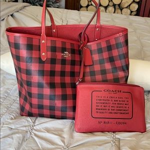 Buffalo check coach purse